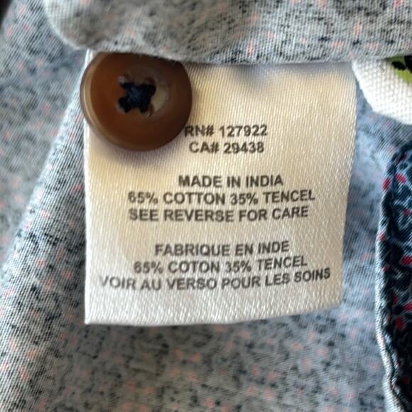 MOUNTAIN KHAKIS Mens Button Front Short Sleeve Print Shirt Size Large L - Picture 7 of 7